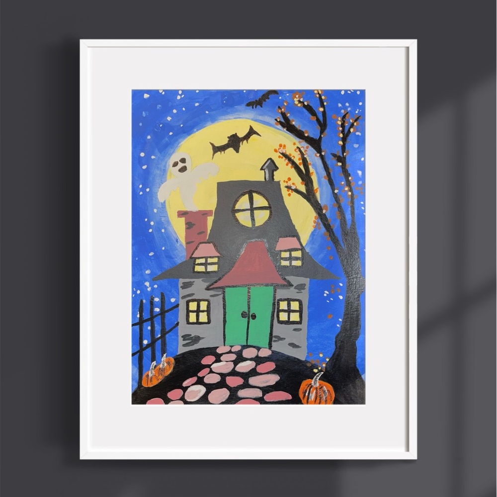 SOLD Handmade Acrylic Painting On Paper 9" X 12" Decor/Wall, Frame Not Included - Picture 3 of 4